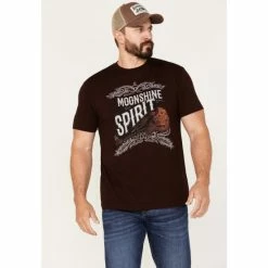 Brand new 🤩 Moonshine Spirit Men's Guitar Logo Graphic T-Shirt Burgundy 😍