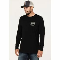 Cheap 😉 Moonshine Spirit Men's Round Logo Graphic Long Sleeve T-Shirt Black ❤️