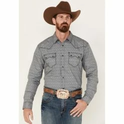 Best deal ⌛ Moonshine Spirit Men's Yukatan Southwestern Print Long Sleeve Snap Western 👚 Shirt Black 💯