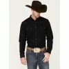 Hot Sale 🤩 Moonshine Spirit Doe Skin Long Sleeve Snap Western 👚 Shirt For Men Black ❤️