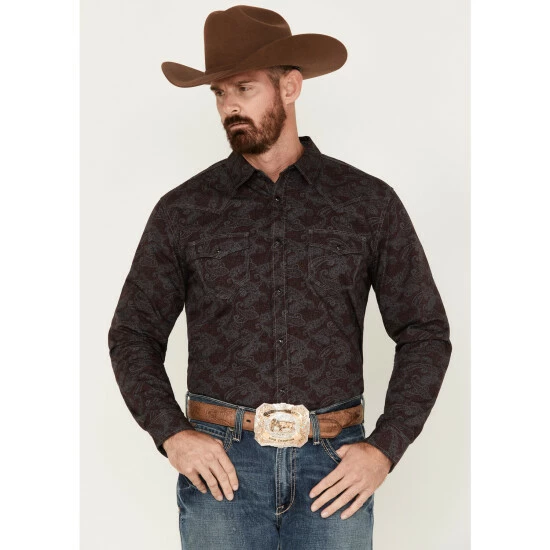 Cheapest π Moonshine Spirit Men's Stage Light Long Sleeve Snap Western π Shirt Grey π€©