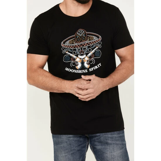 Top 10 β Moonshine Spirit Men's Beads Western T-Shirt Black π - Image 3
